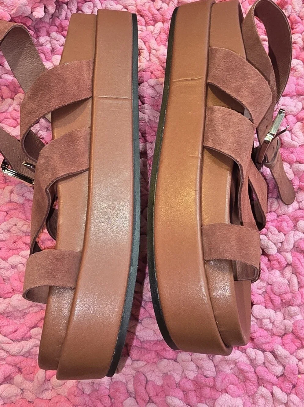 Jeffery Campbell Women's Rust Platform Strappy Sandals
